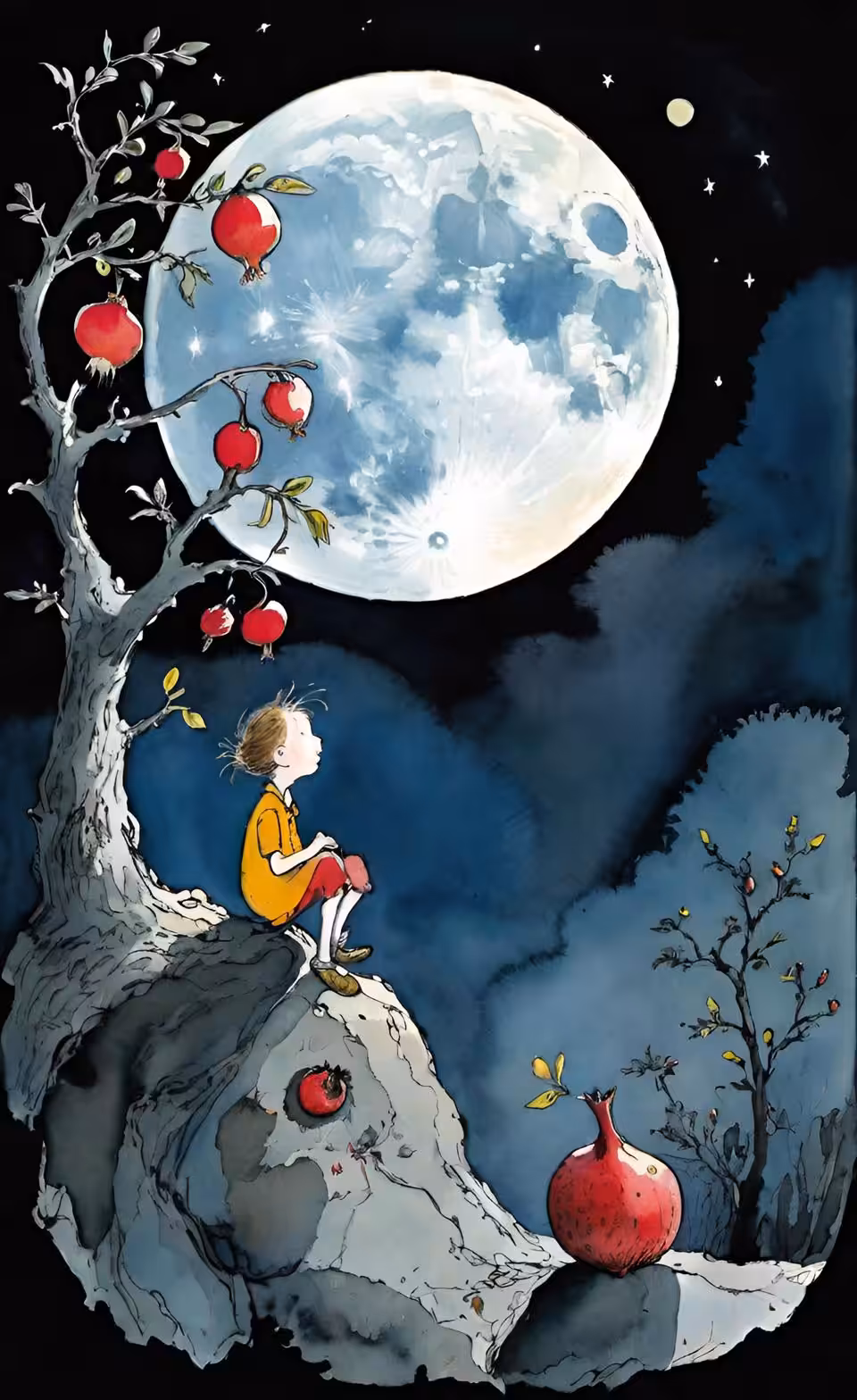 Pomegranate in the heart of the moon