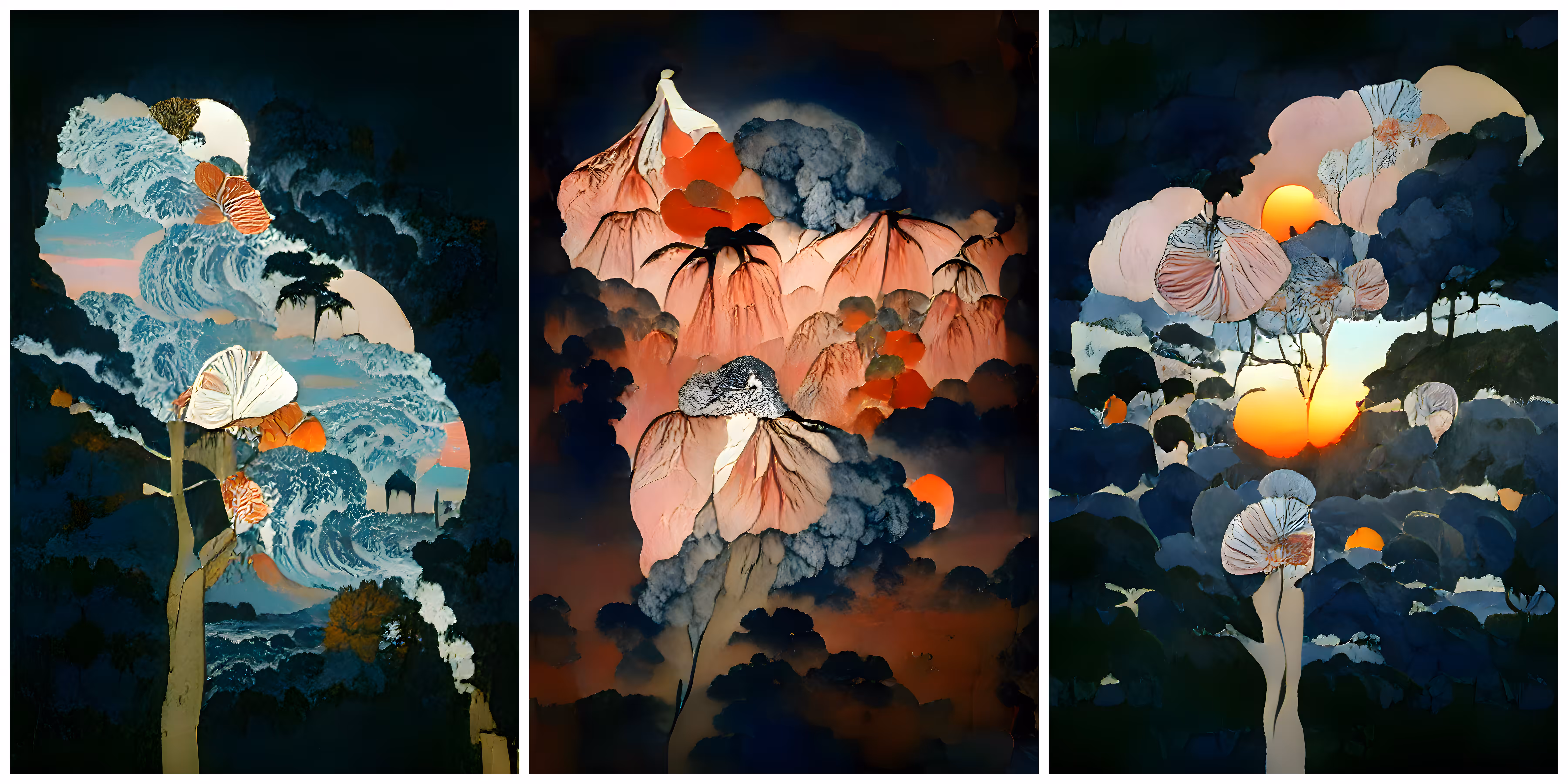 FLOWERS 7-9 Triptych