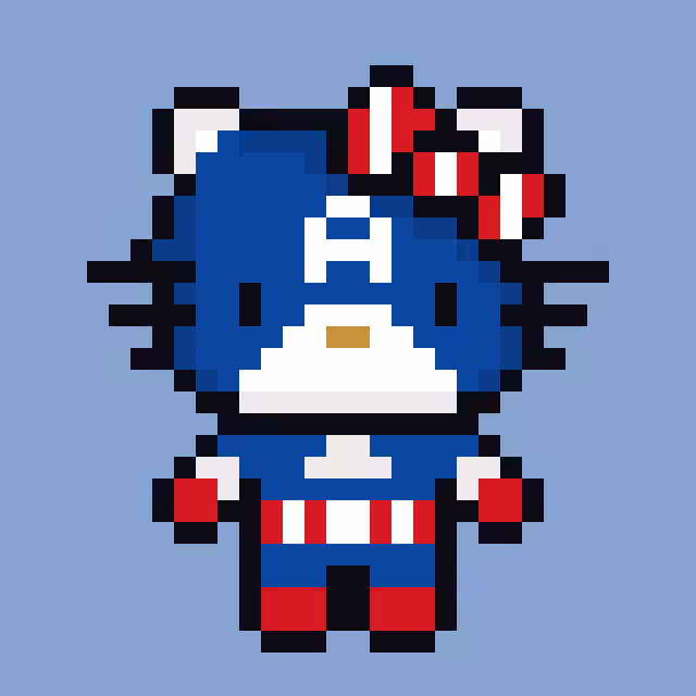 Henllo Kitty Captain America #006