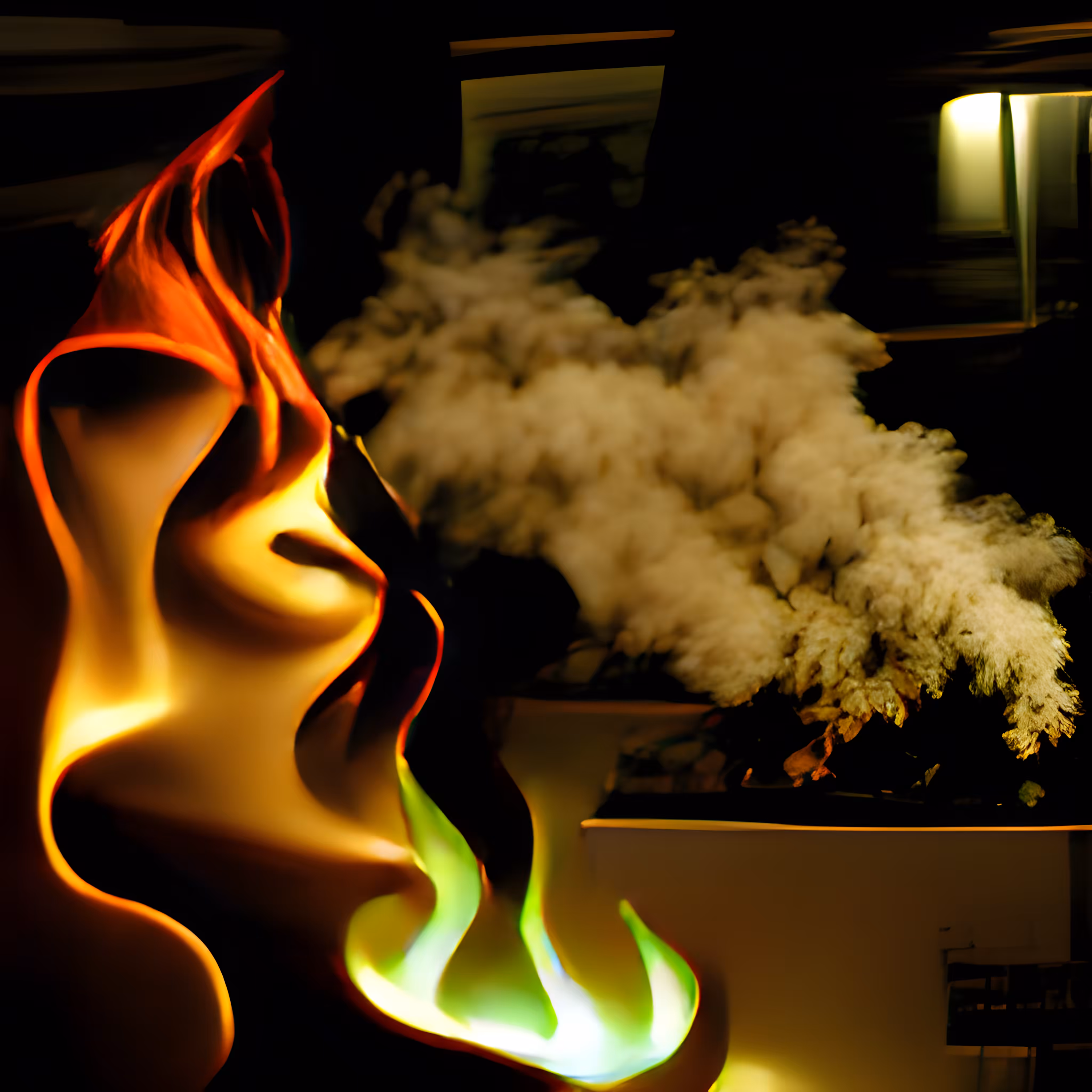 Glow of flaming.
