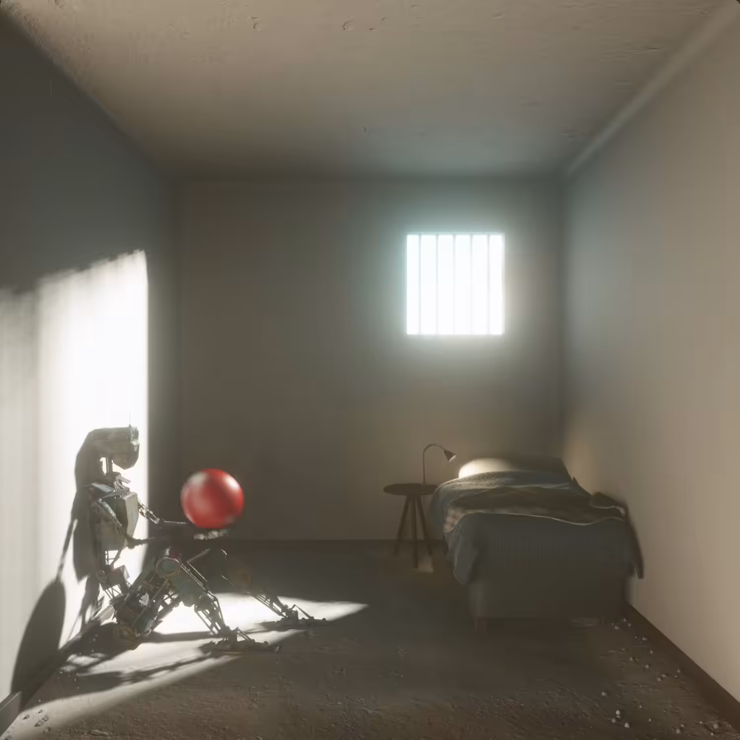 Robot and the red ball