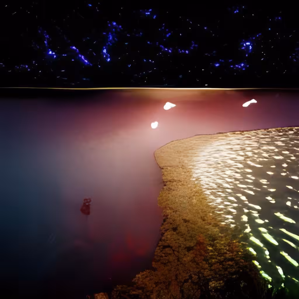 glowing water