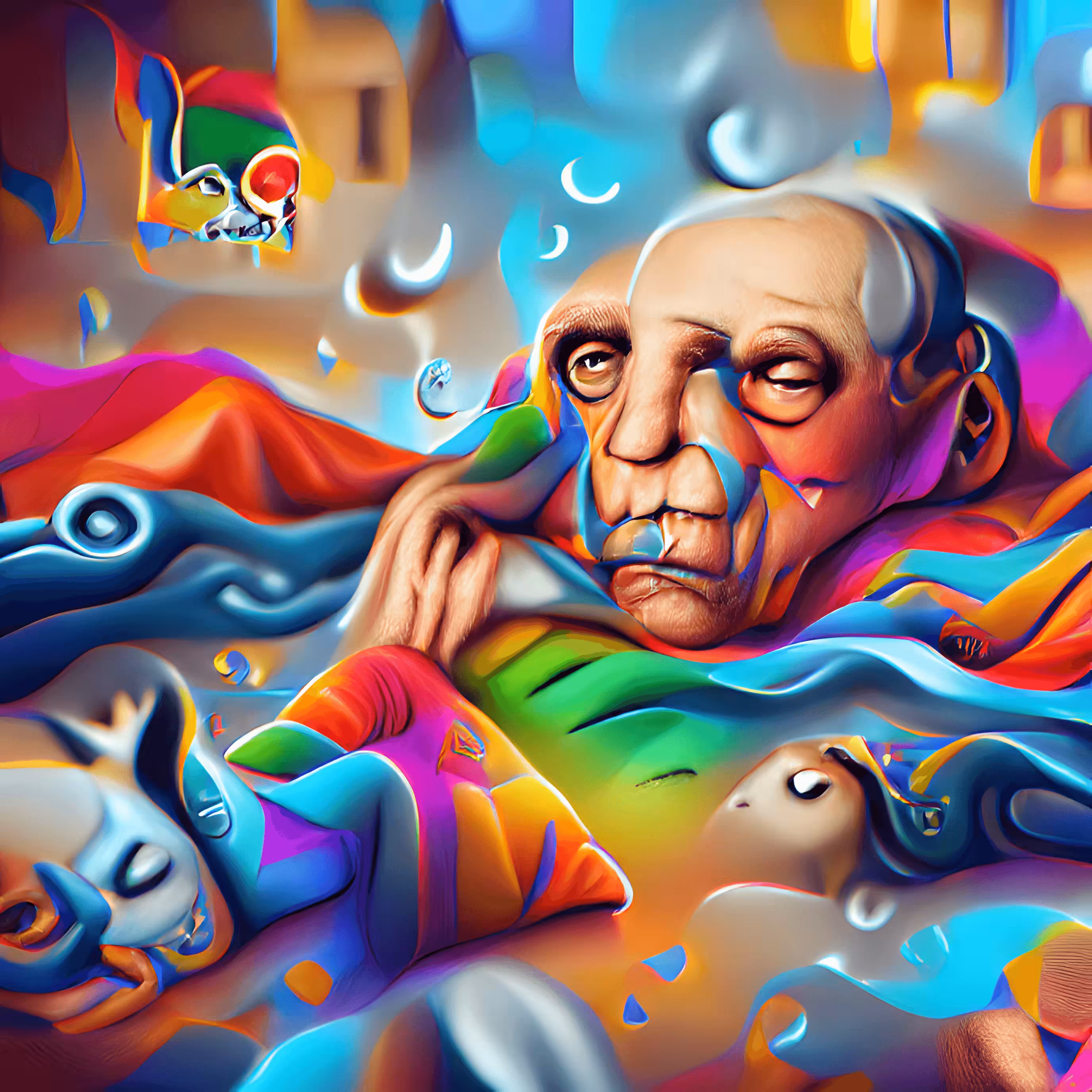 Liquid Dreams of Pablo Picasso in Cubism