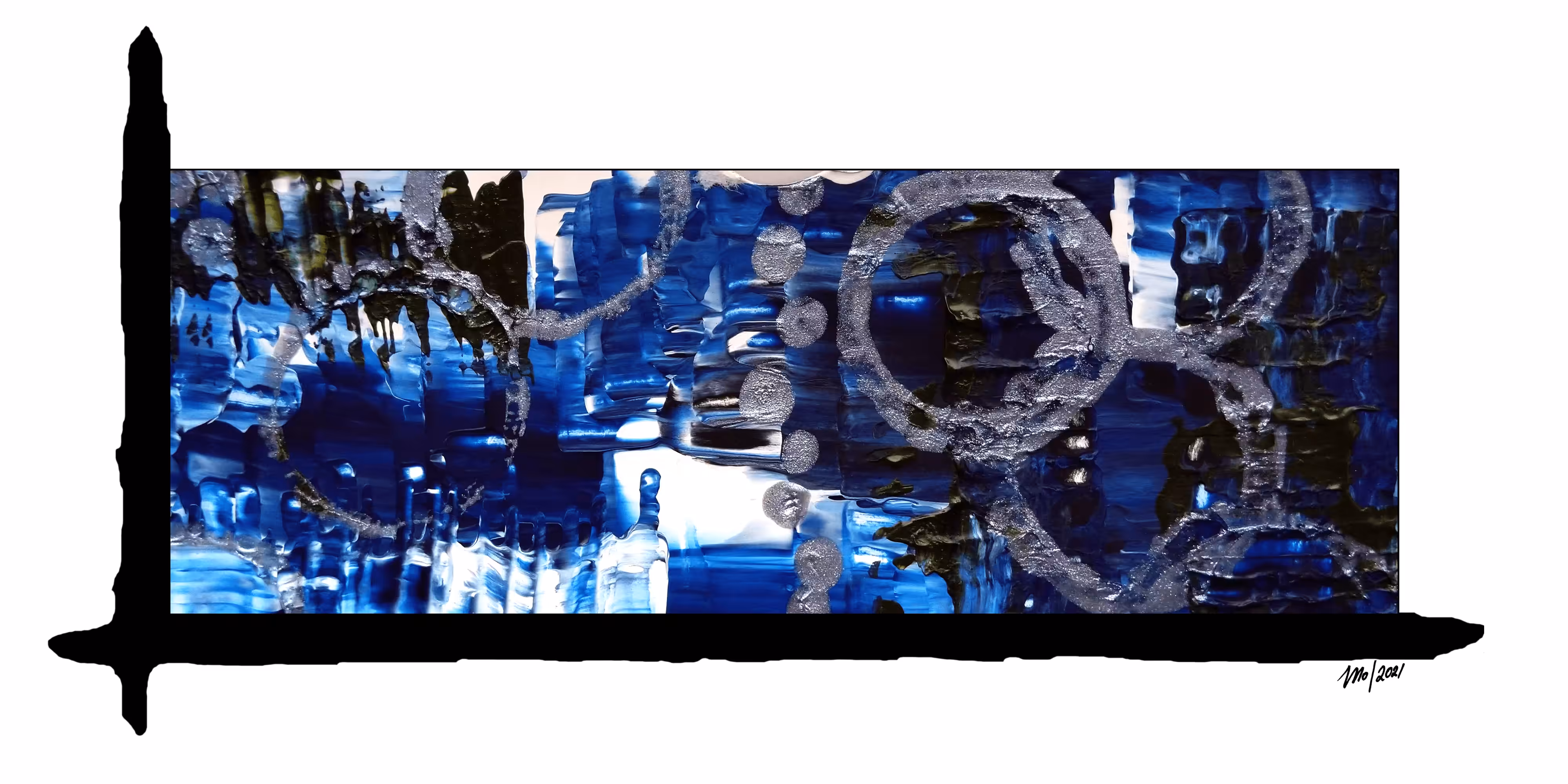 Water Worlds #8 (Blue Series) (framed)