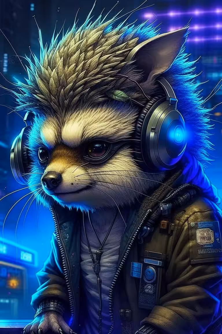 cyberpunk hedgehog
