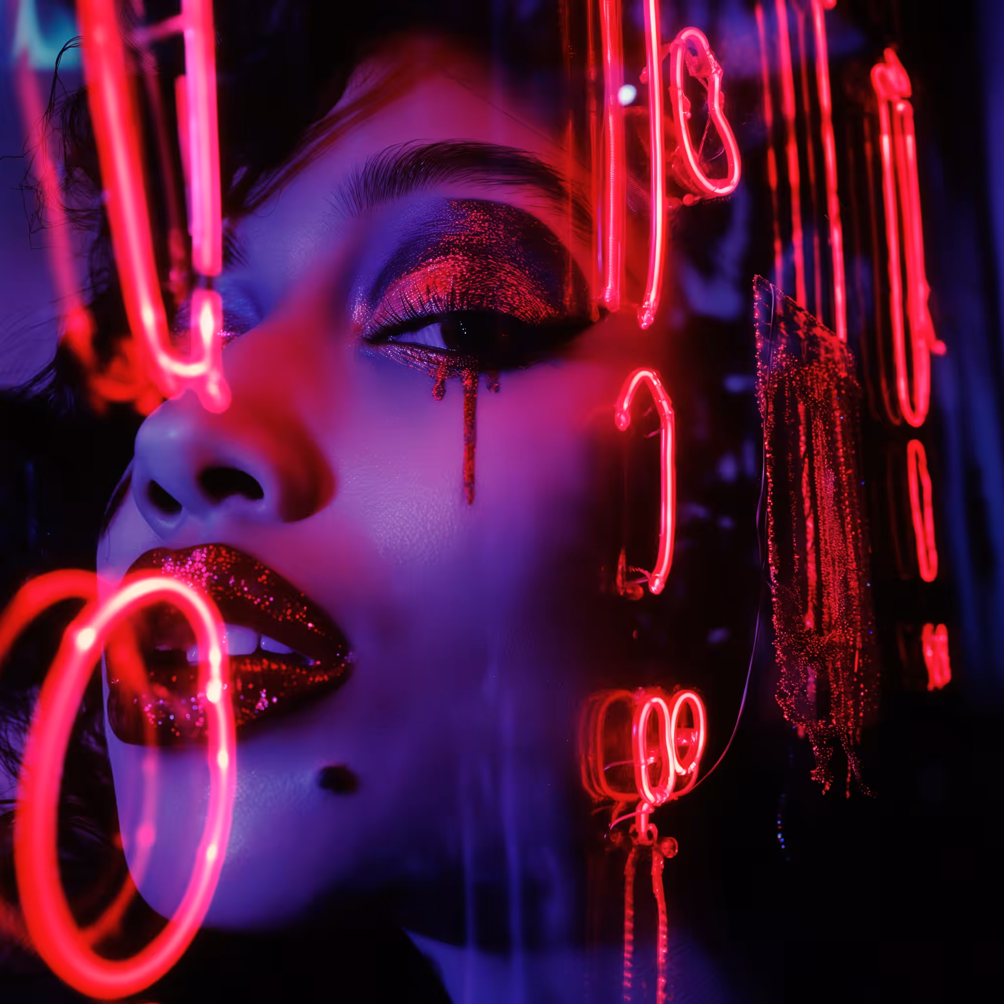 The retro-futuristic and vaporwave aesthetics