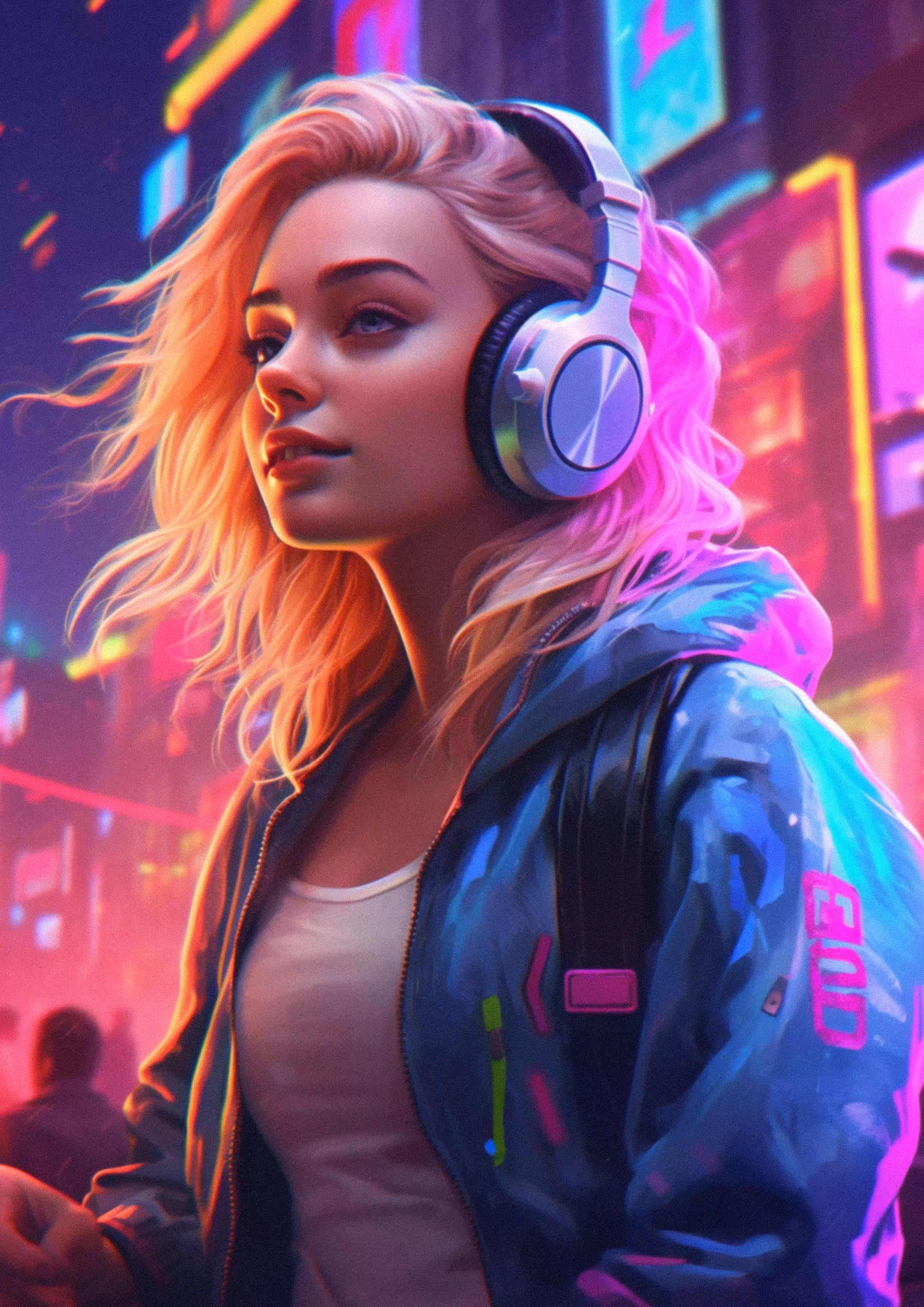 In neon lights