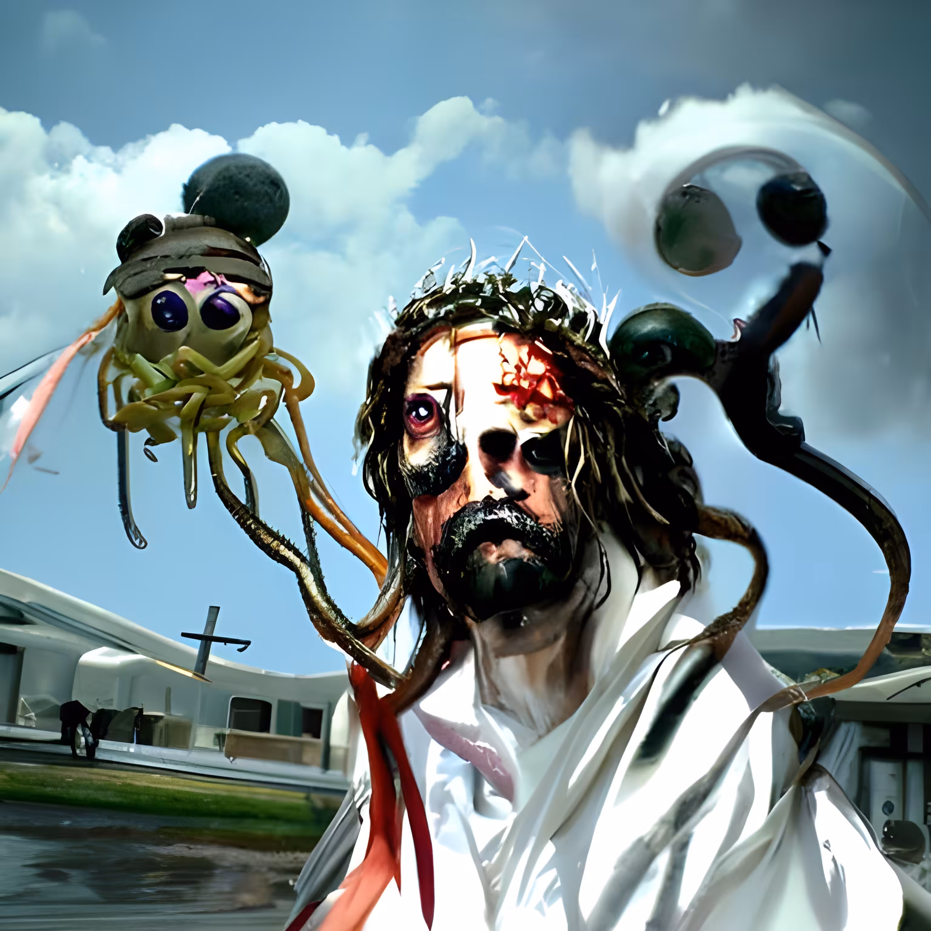 Zombie Jesus vs The Flying Spaghetti Monster
