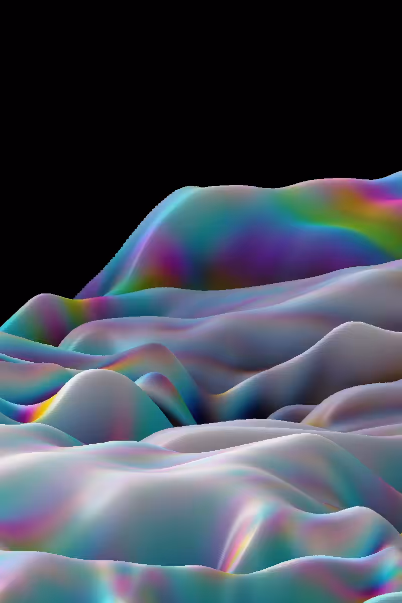 iridescent mountain vistas