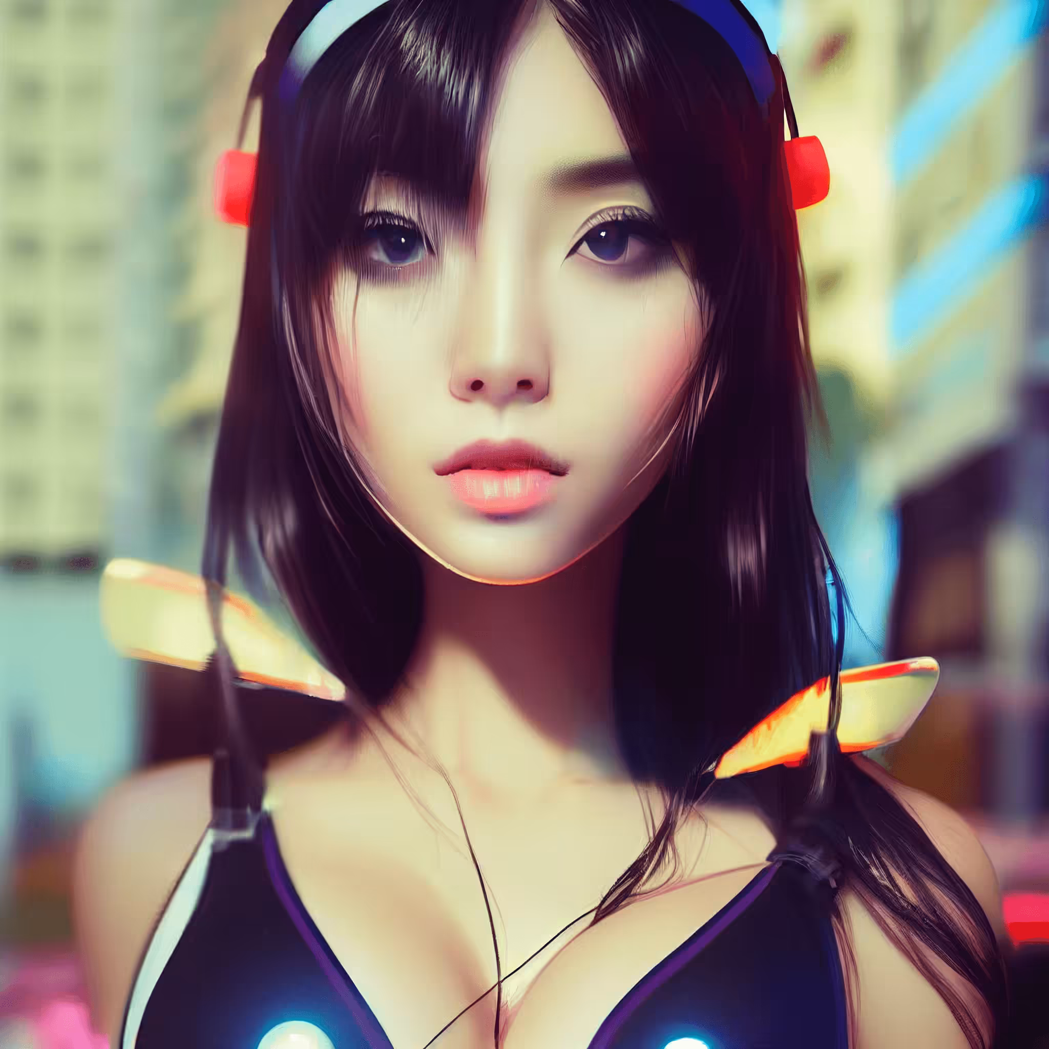 at the cyberpunk sunny day