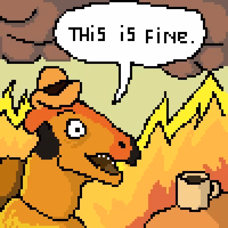 CryptoDinosaurs #48 - This is fine