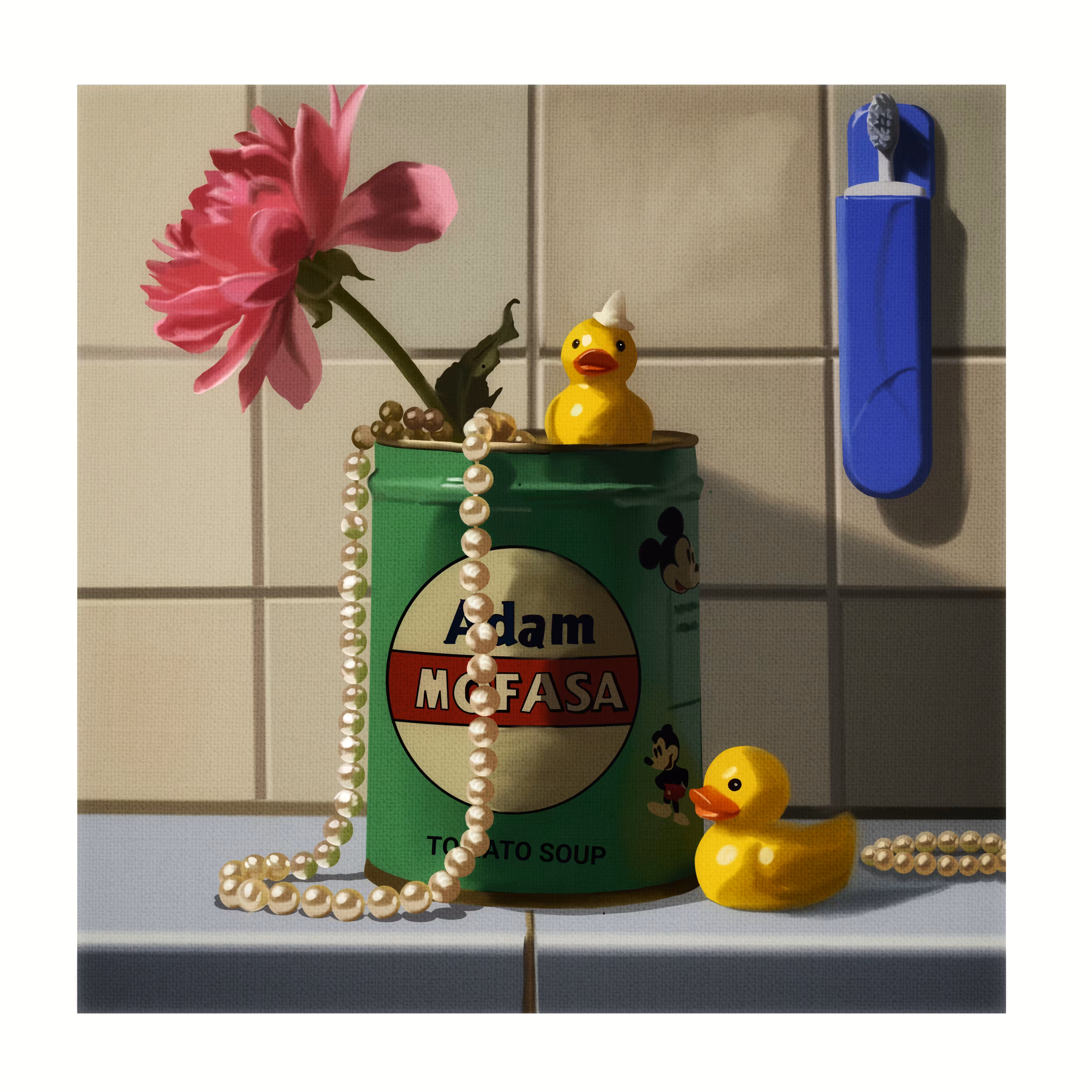 DUCKS, PEARS & A FLOWER