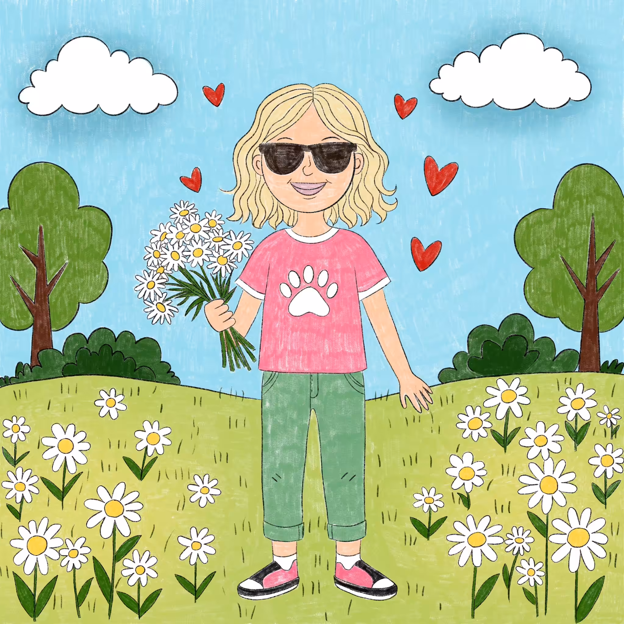 I'm picking daisies.