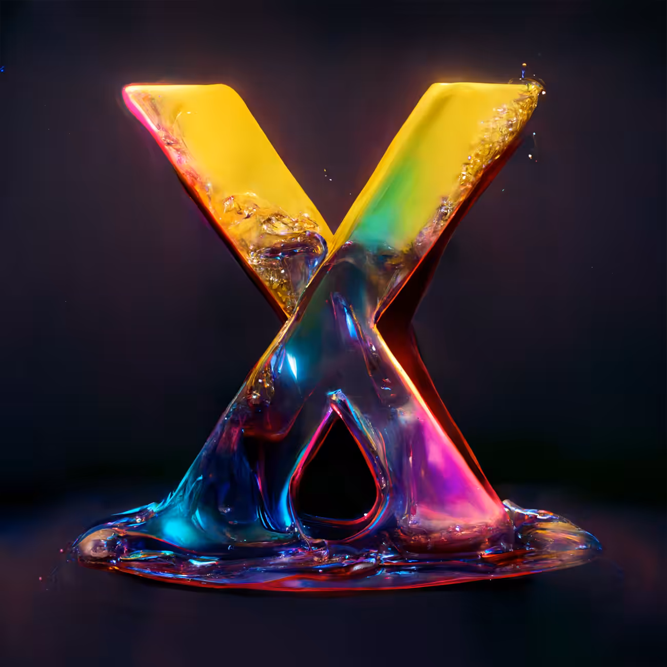 Shiny Liquid Alphabet Series - X