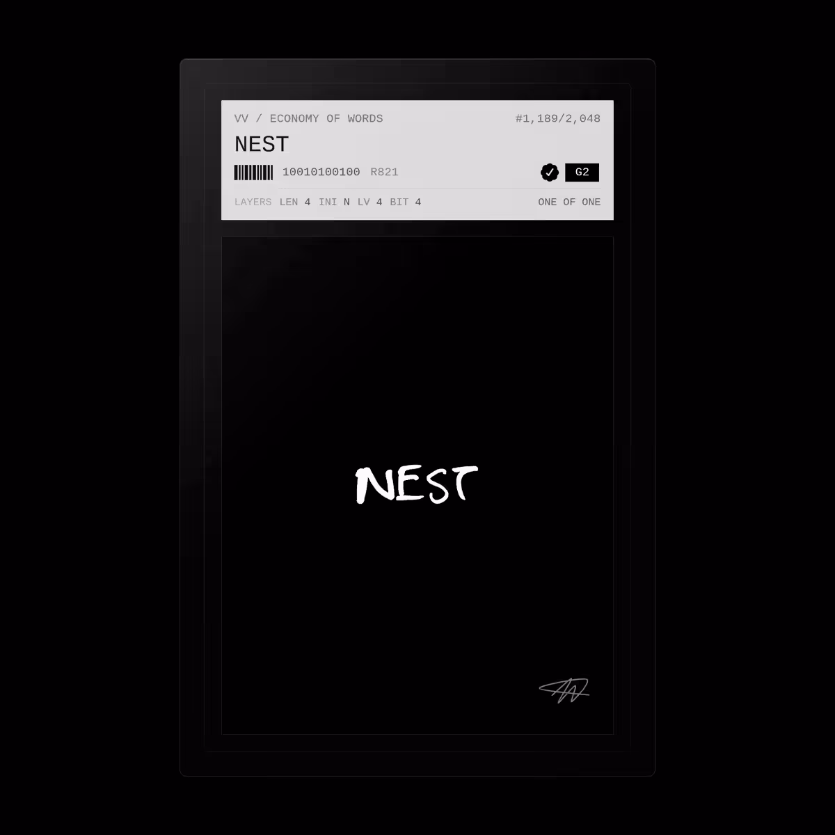 Economy of Words: NEST · #1189