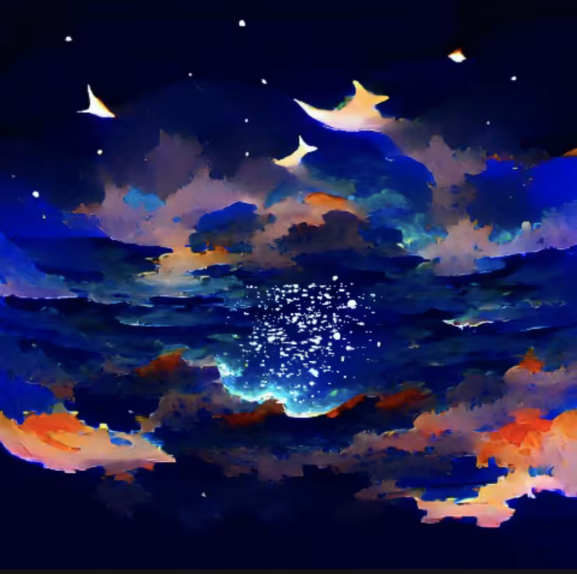 The ocean at night