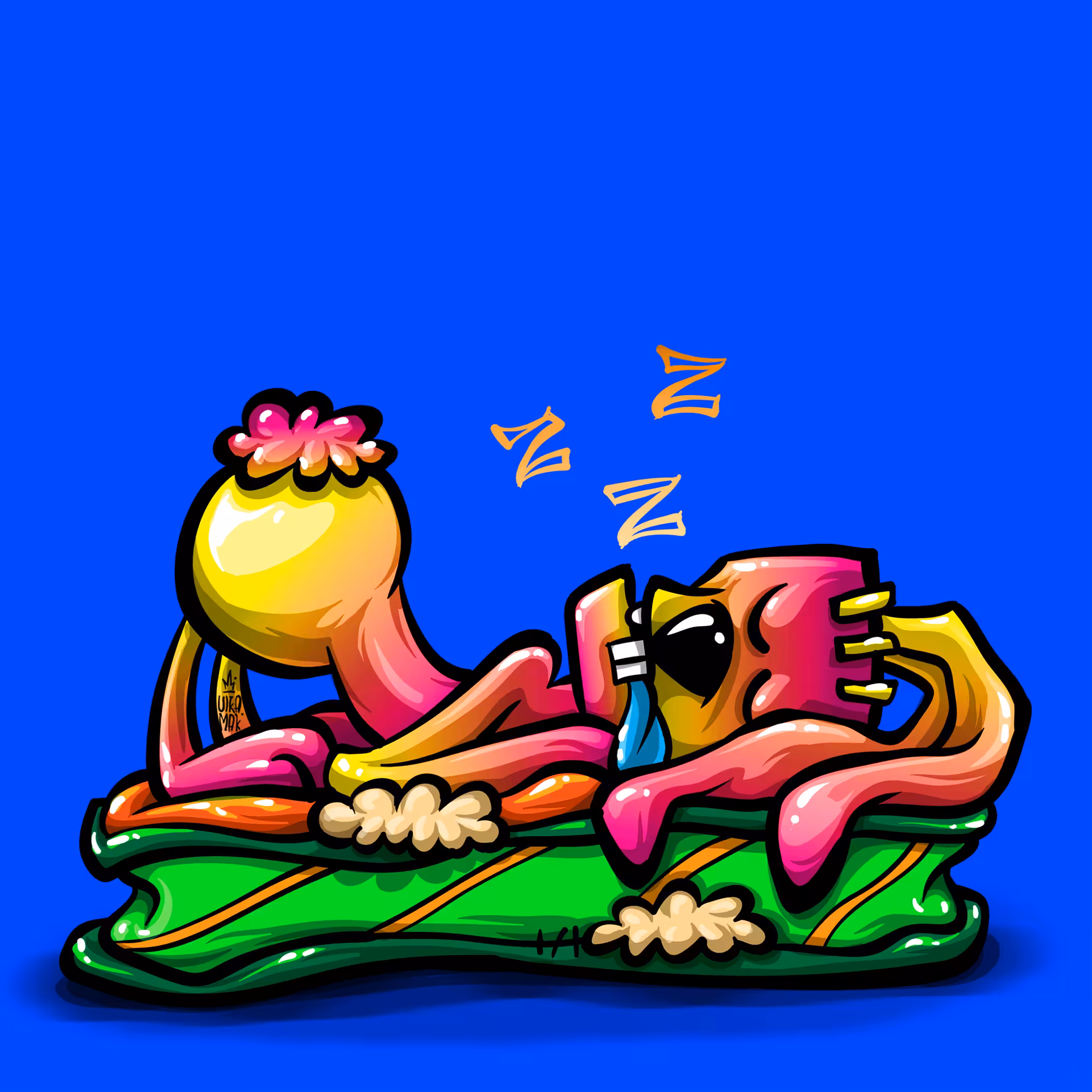 03 Pink Sleepy Zombie Rabbbit