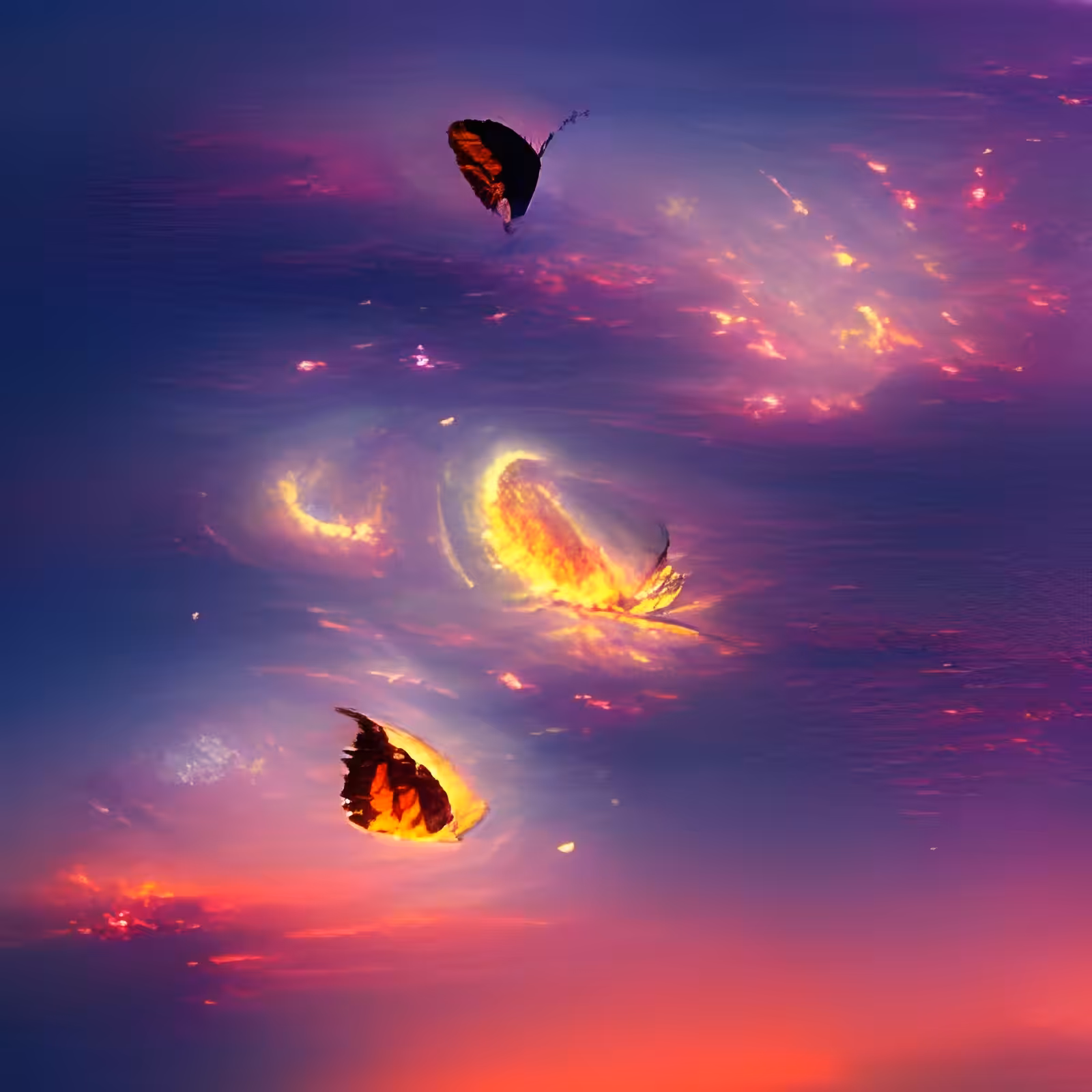Galaxy Butterfly Sunset