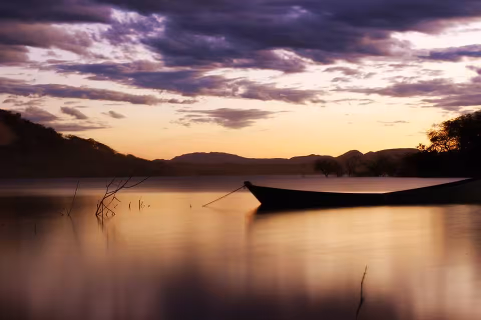 sunset on the lake