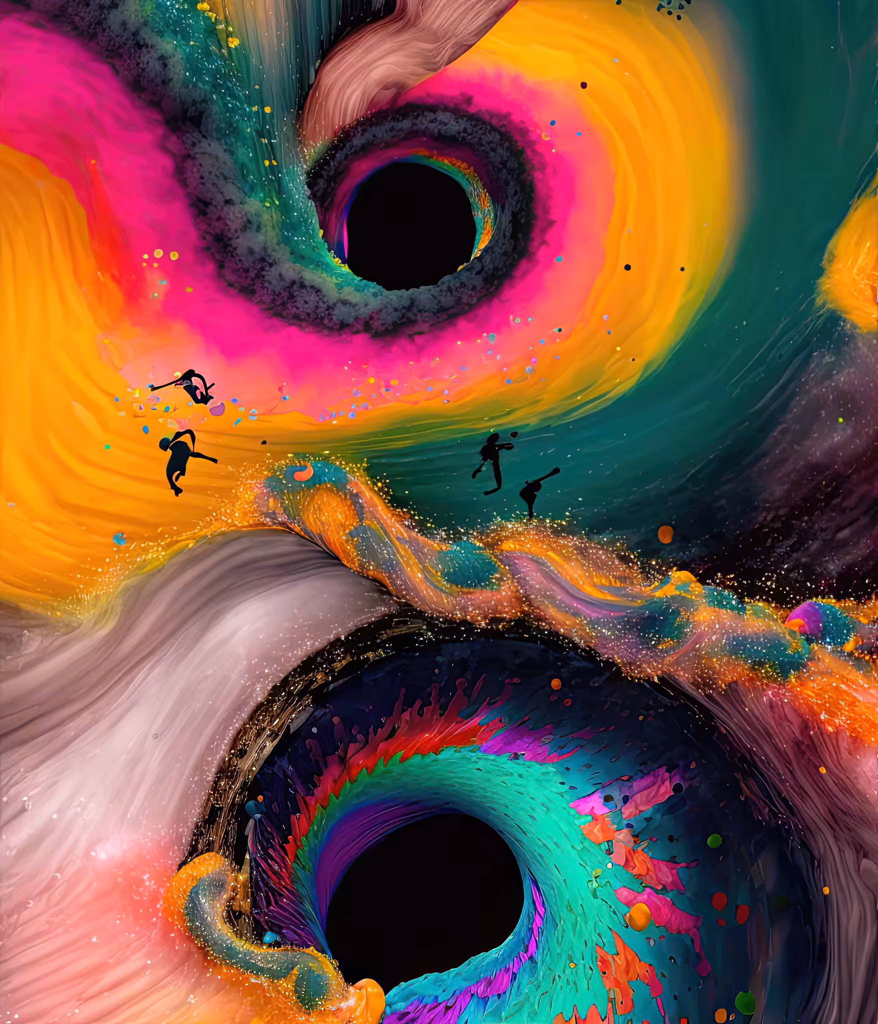 Colourful Explorations: Galactic Surfers