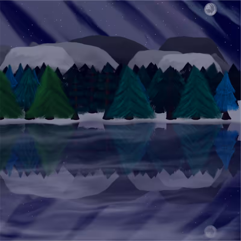 Moony Winter Lake #35