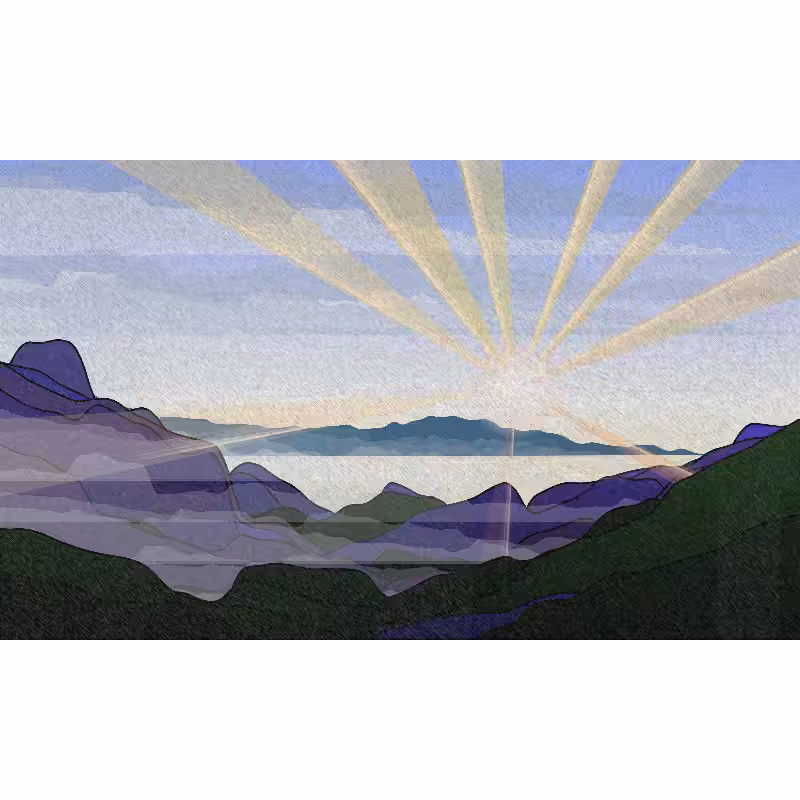 Sunrise over a Mountain Lake #7