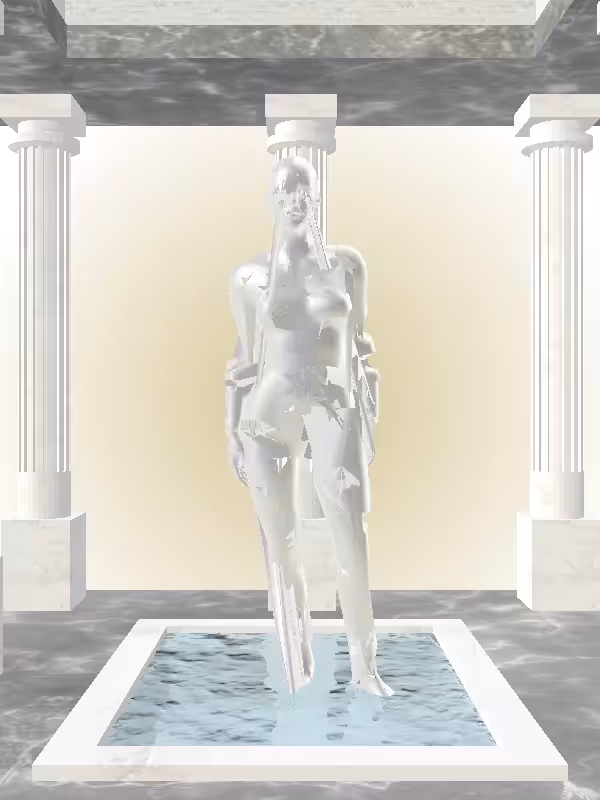 HeavenComputer: The Angry Glitter Bluish Gold Woman #3181
