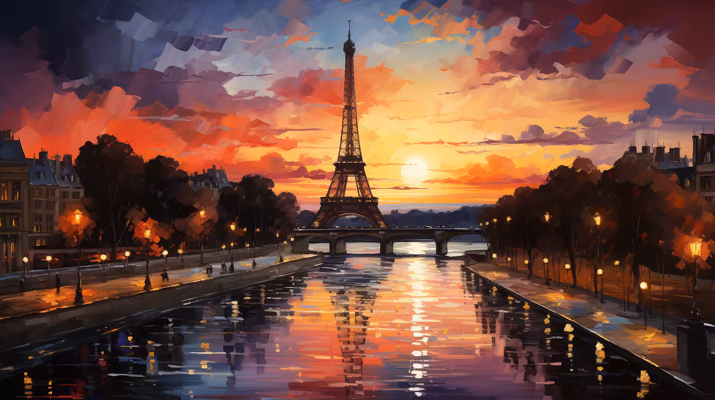Eiffel Tower Sunset Symphony