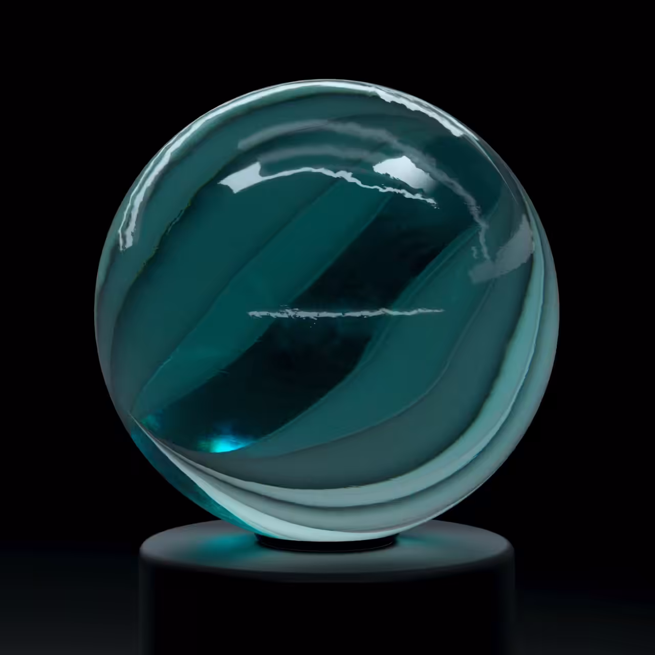 Glass Marble (Reptile Eye - 2 X 7 Flags) Rare