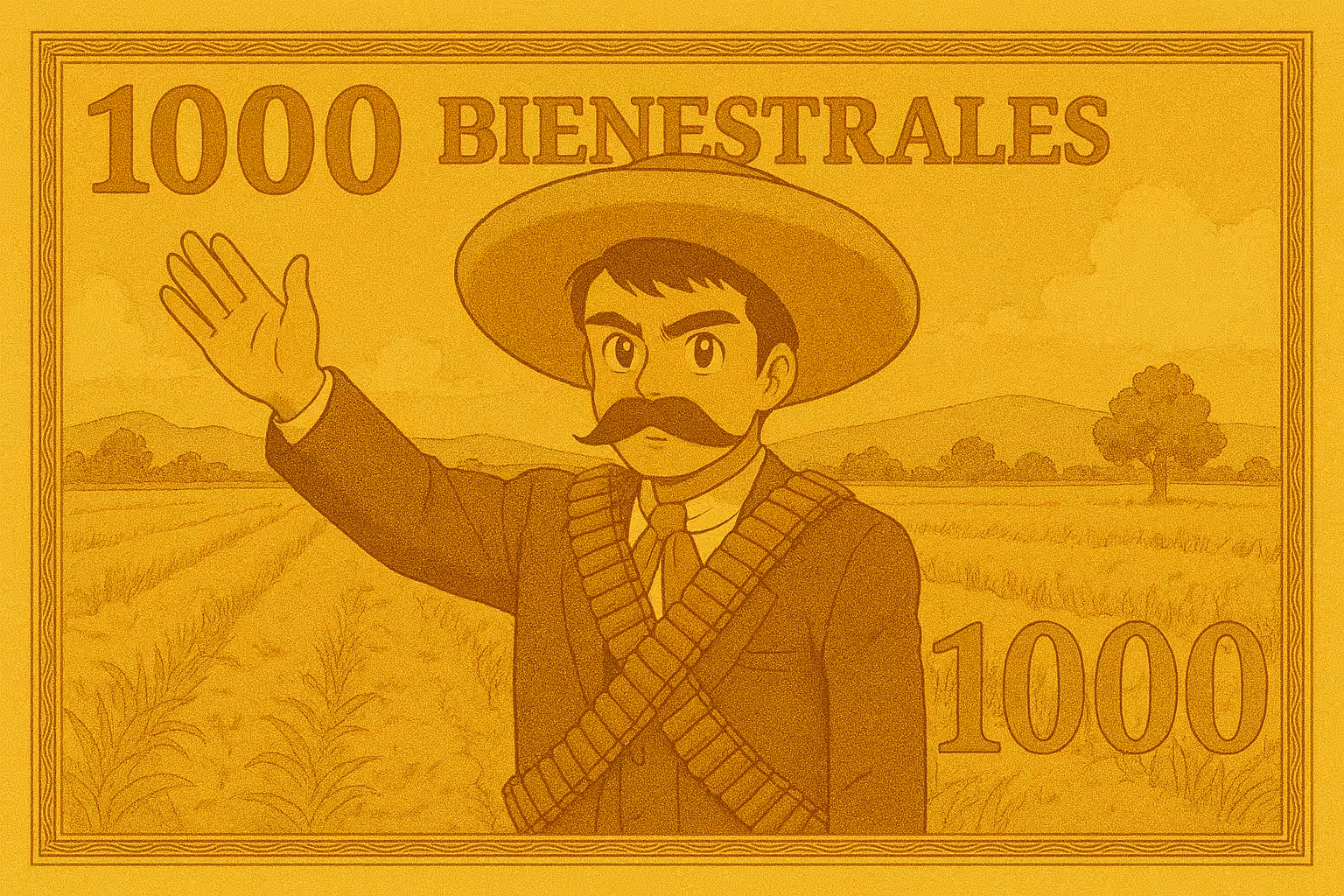 Bienestrales Mexican Art Money 1000 Pesos