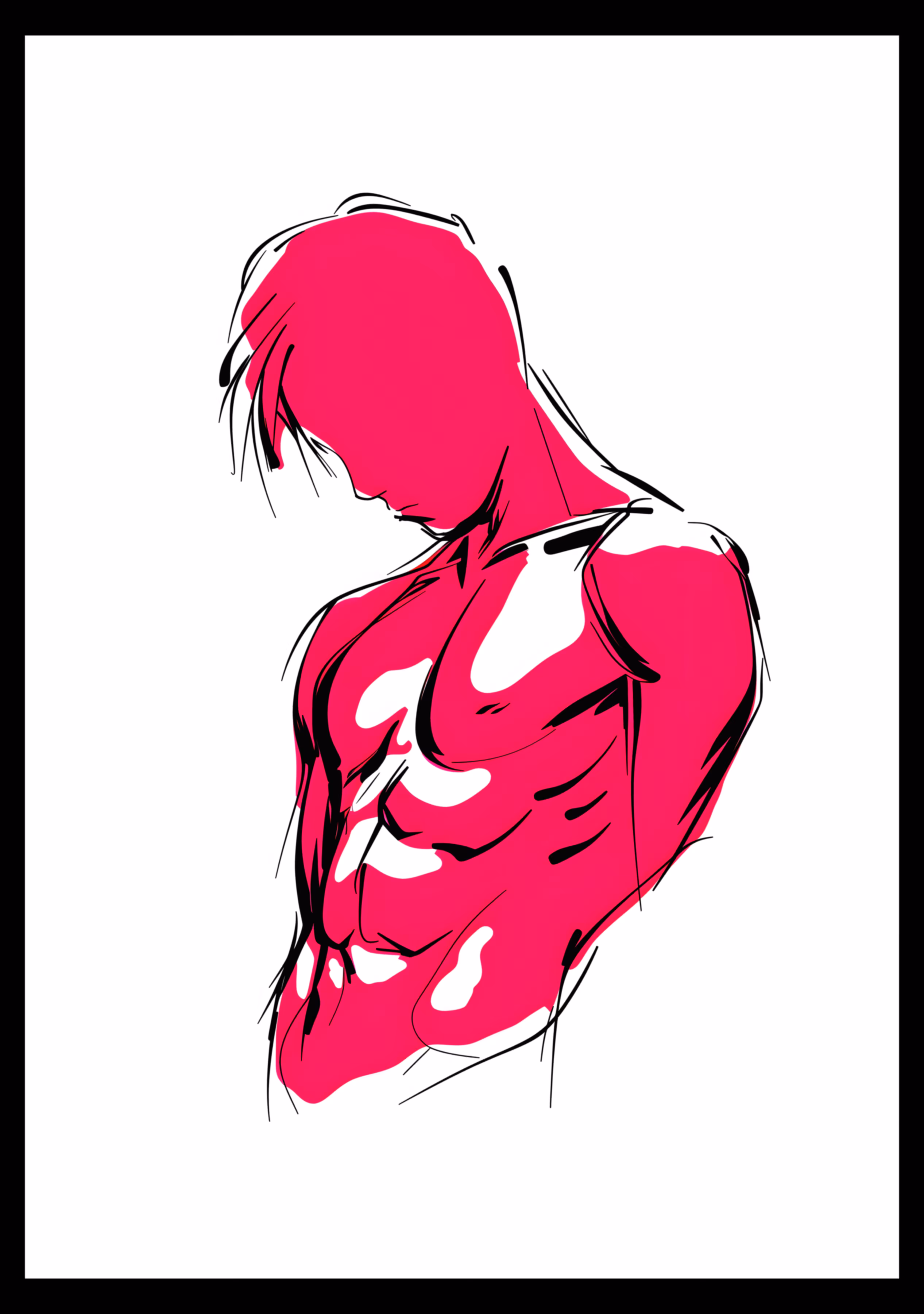 Minimalistic Abstract Nudes: Men Wear Pink