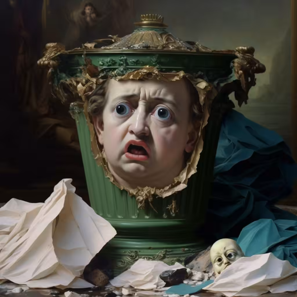 a transcendental meme about trash art II