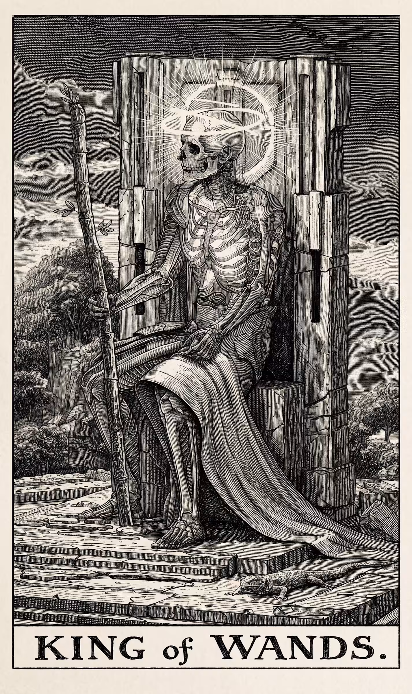 The Fool's Journey: King of Wands — Litho