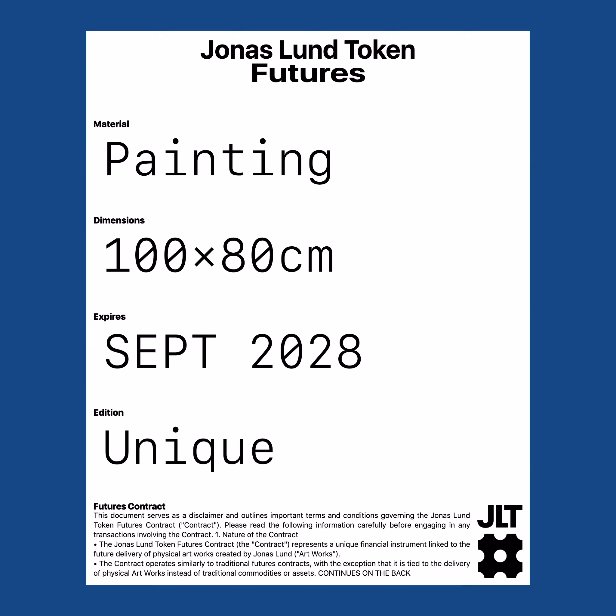 Jonas Lund Token Futures: Jonas Lund Token Future #2