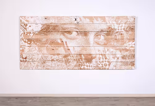 Vhils Carved Wood 1