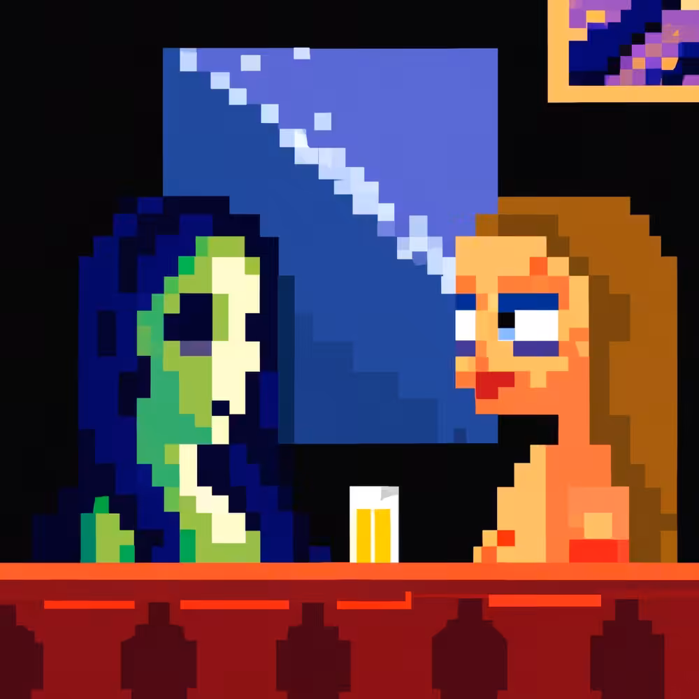 Mona Lisa Meets an Alien in a Bar #11: Intergalactic Gossip