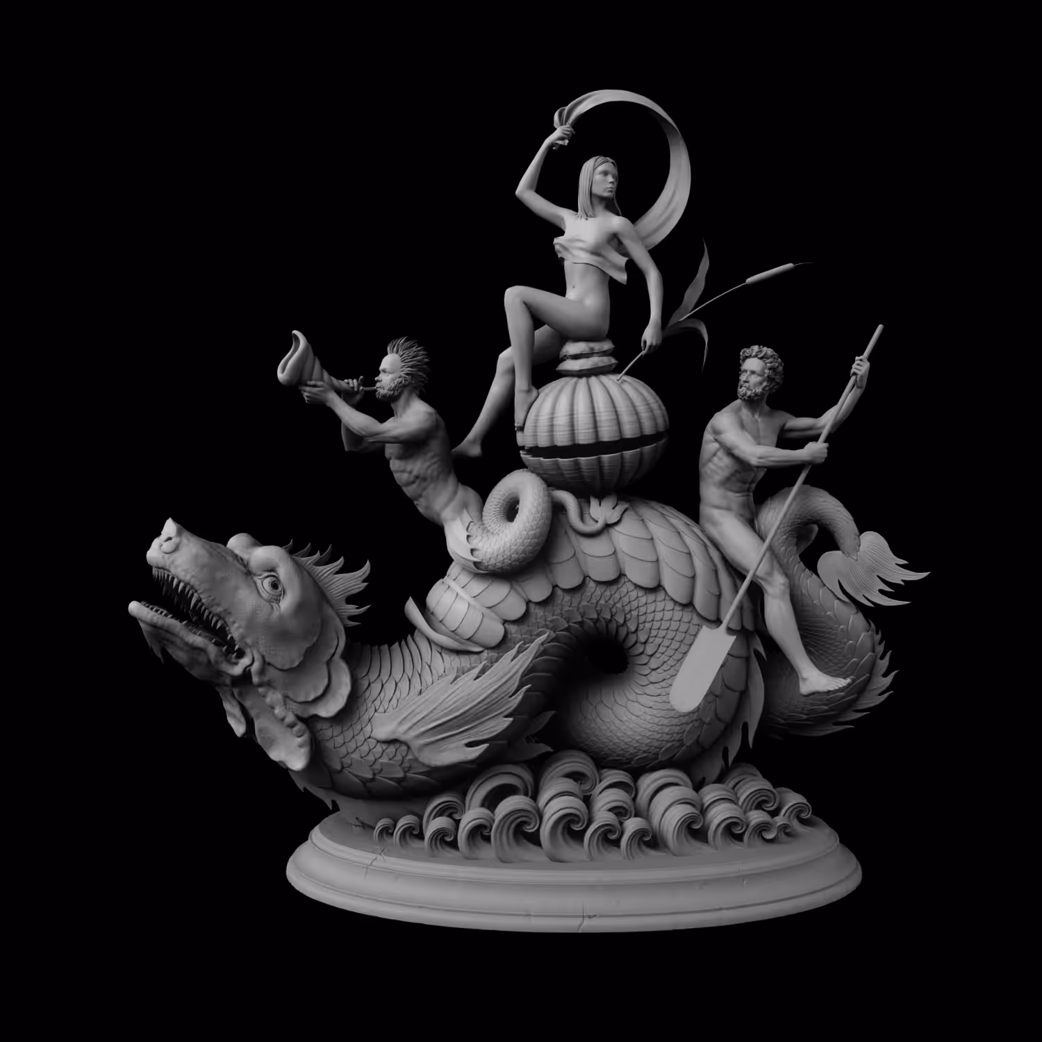 Sea-Monster Carrying a Woman on a Shell 
