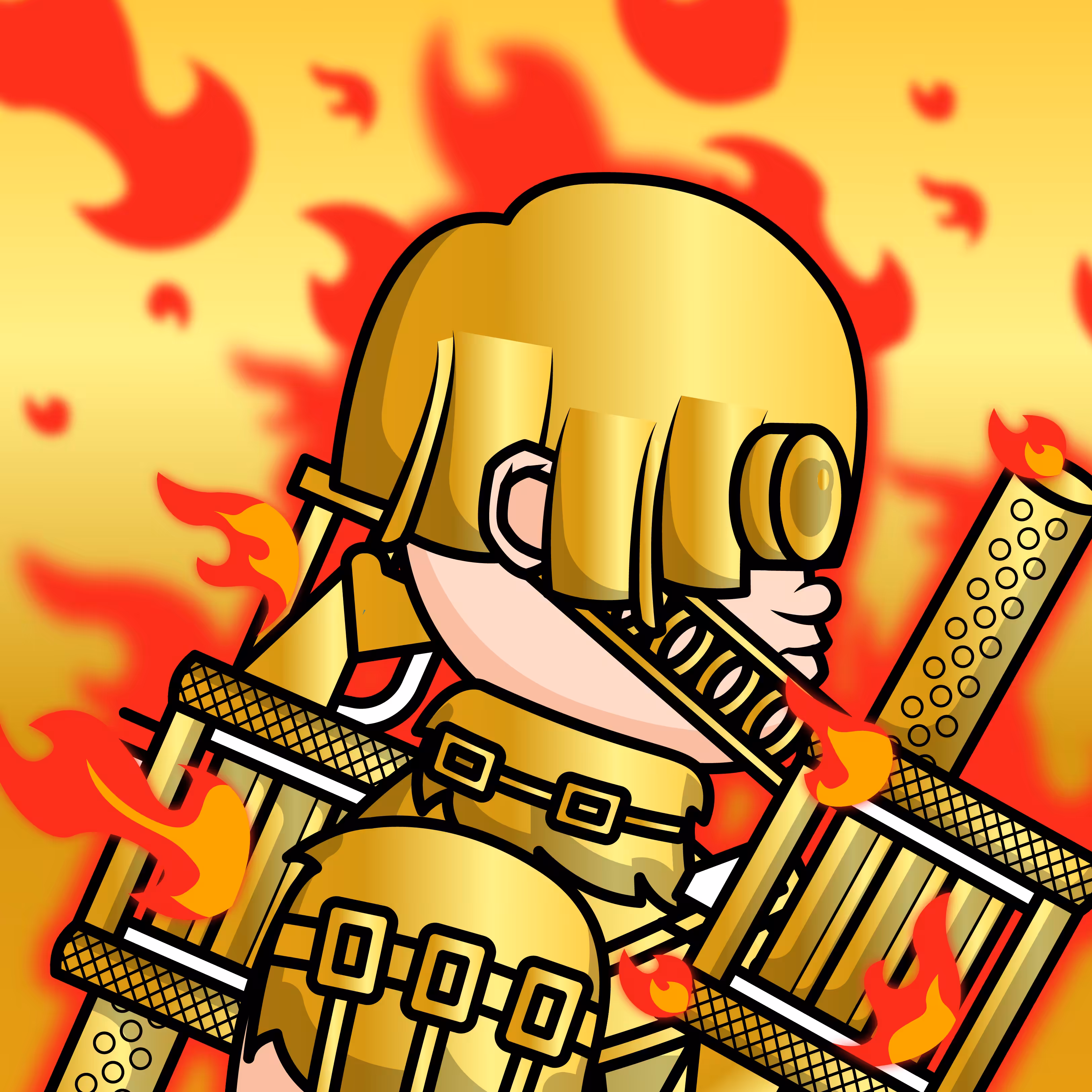 MH-Bob Gold Grenade Launcher 002 Fire Element