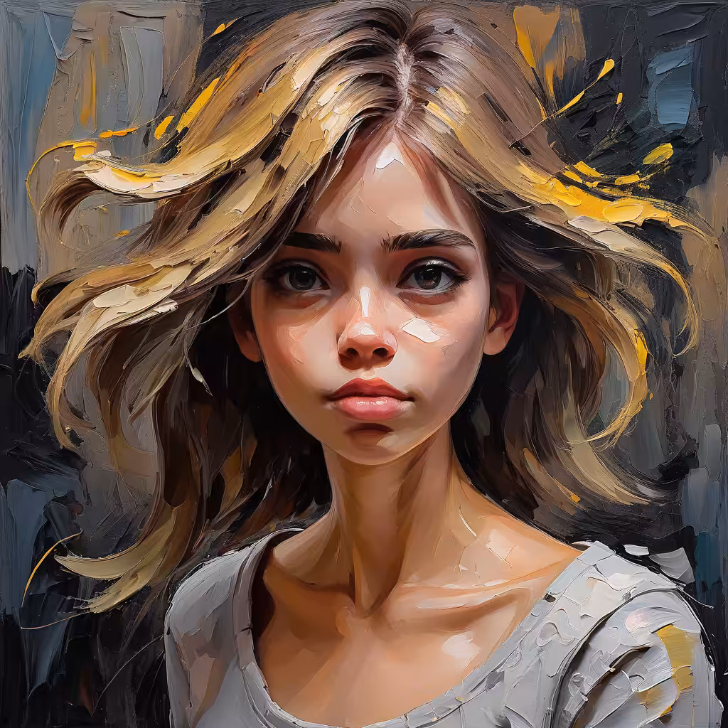 GORGEOUS LIL GIRL OIL PAINTED