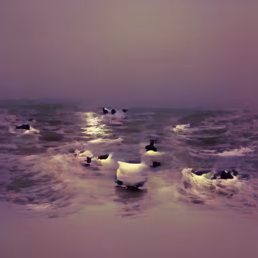 The sea darkens. The voices of wild ducks are faintly white.