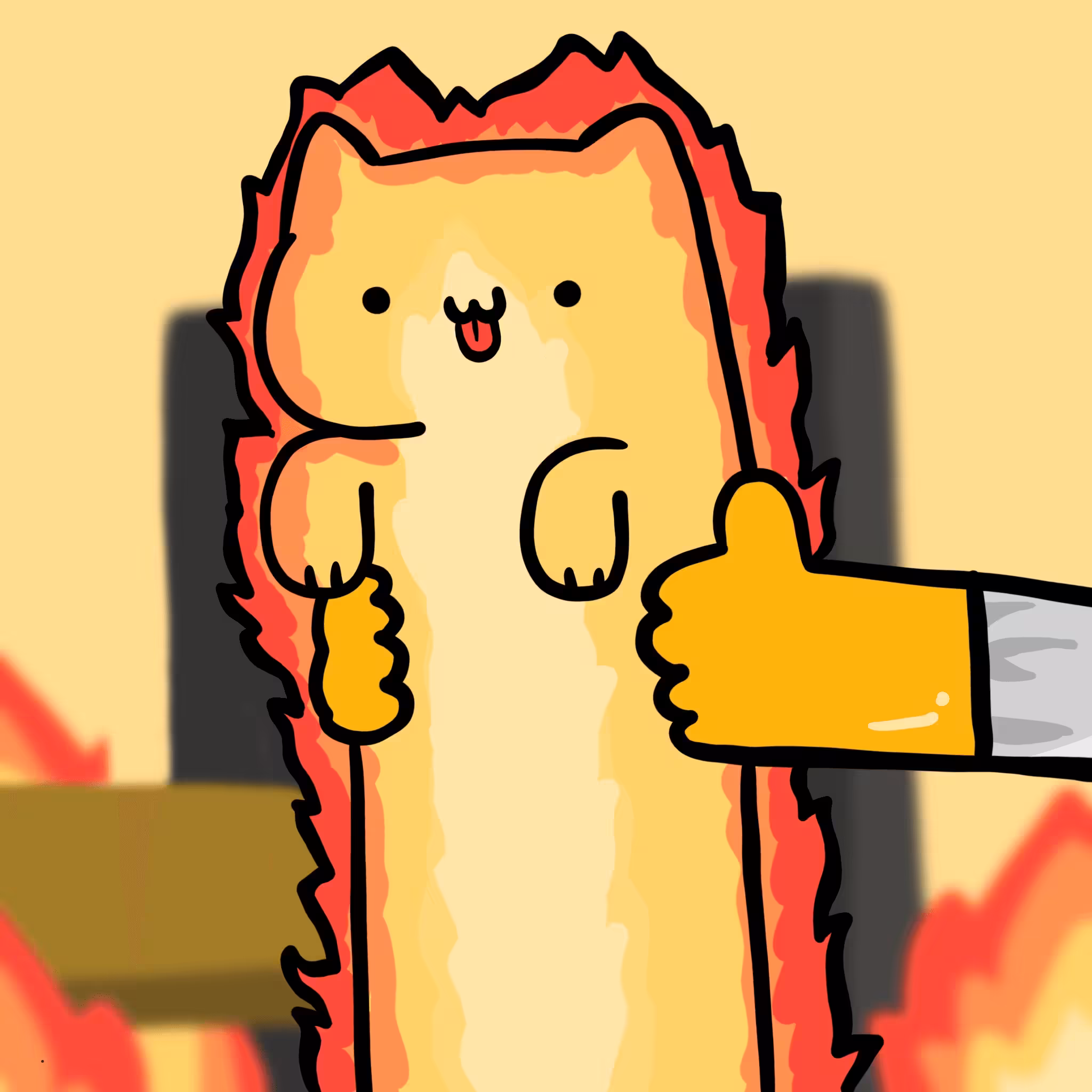 Long Long Cat: Long long EVERYTHING FIRE cat #058