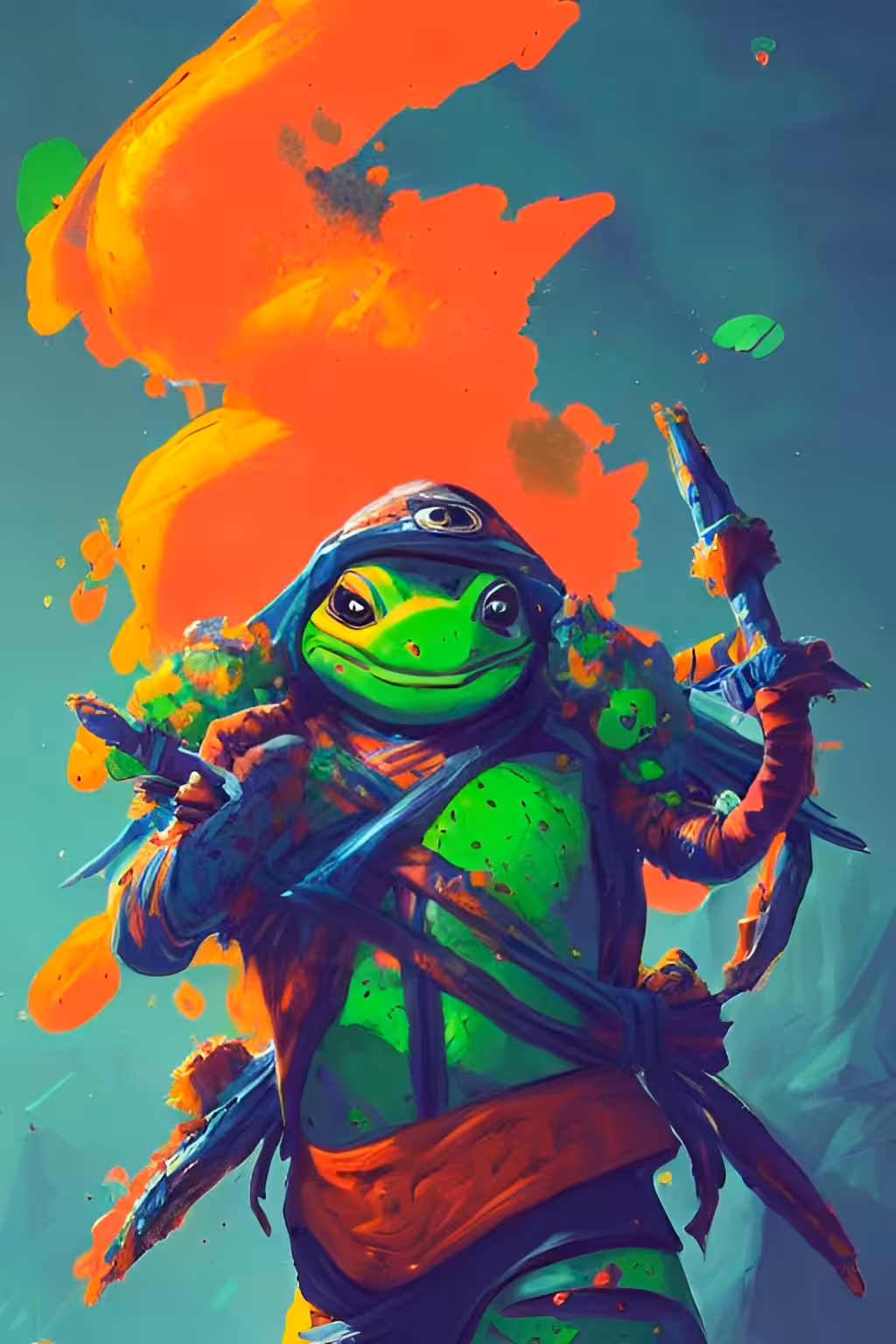 Splatter Punks AI: Orange Ninja Turtle #1