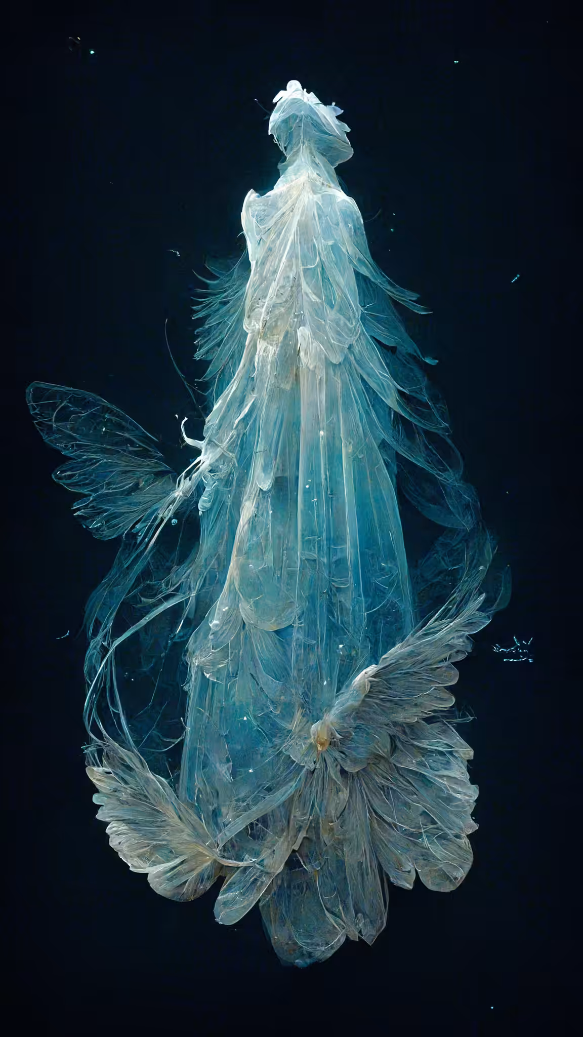 Angel glass sculptures: Glass angels sculpture #3