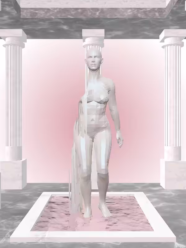 HeavenComputer: The Fragmented Receding Matte Ivory Woman #2274