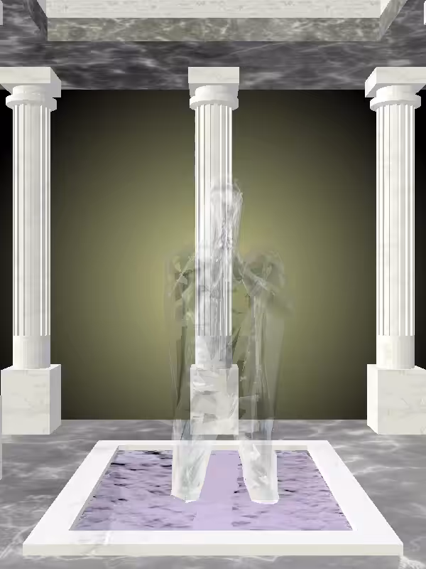 HeavenComputer: The Fading Praying Luminescent Chrome Man #3579