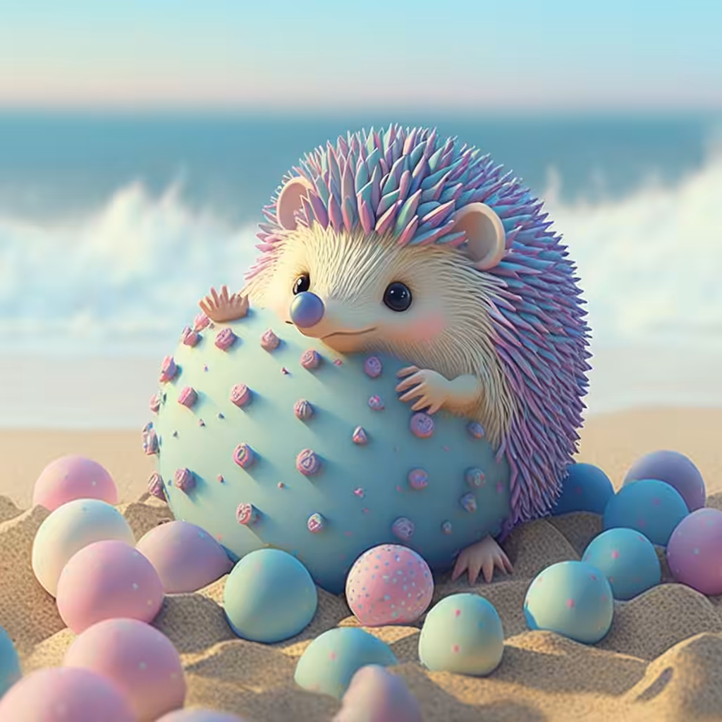 Hedgehog on the beach