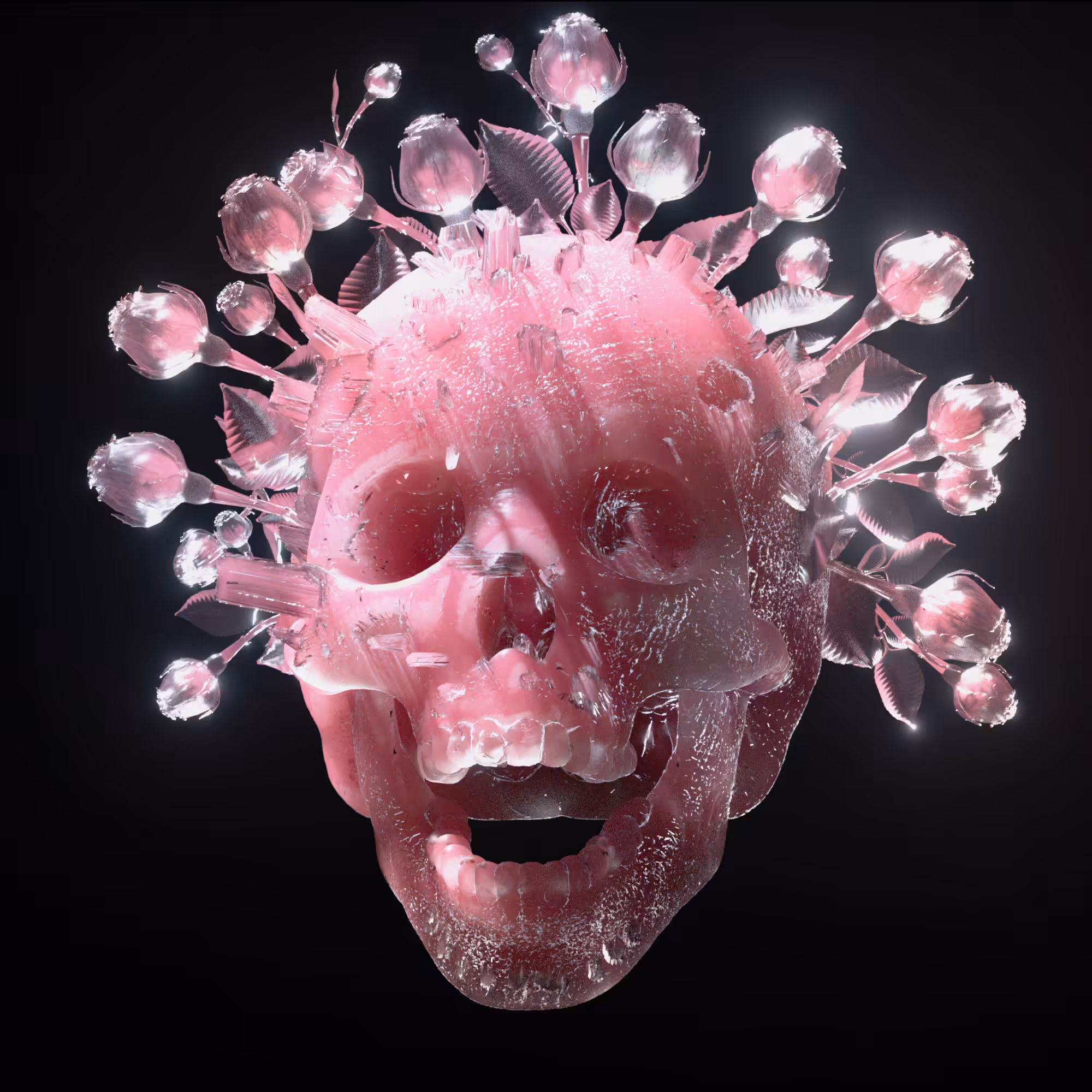 Rose Quartz Skull