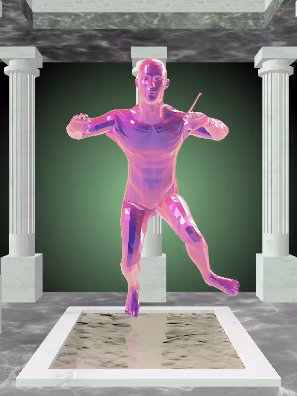 HeavenComputer: The Fragmented Treading Water Magnetic Magenta Man #4083