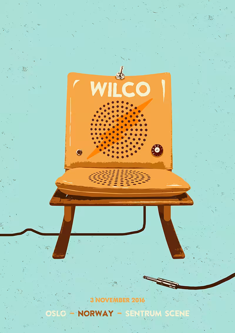 SHOWDEER POSTERS: WILCO - OSLO, NORWAY @ SENTRUM SCENE - NOVEMBER 3RD, 2016