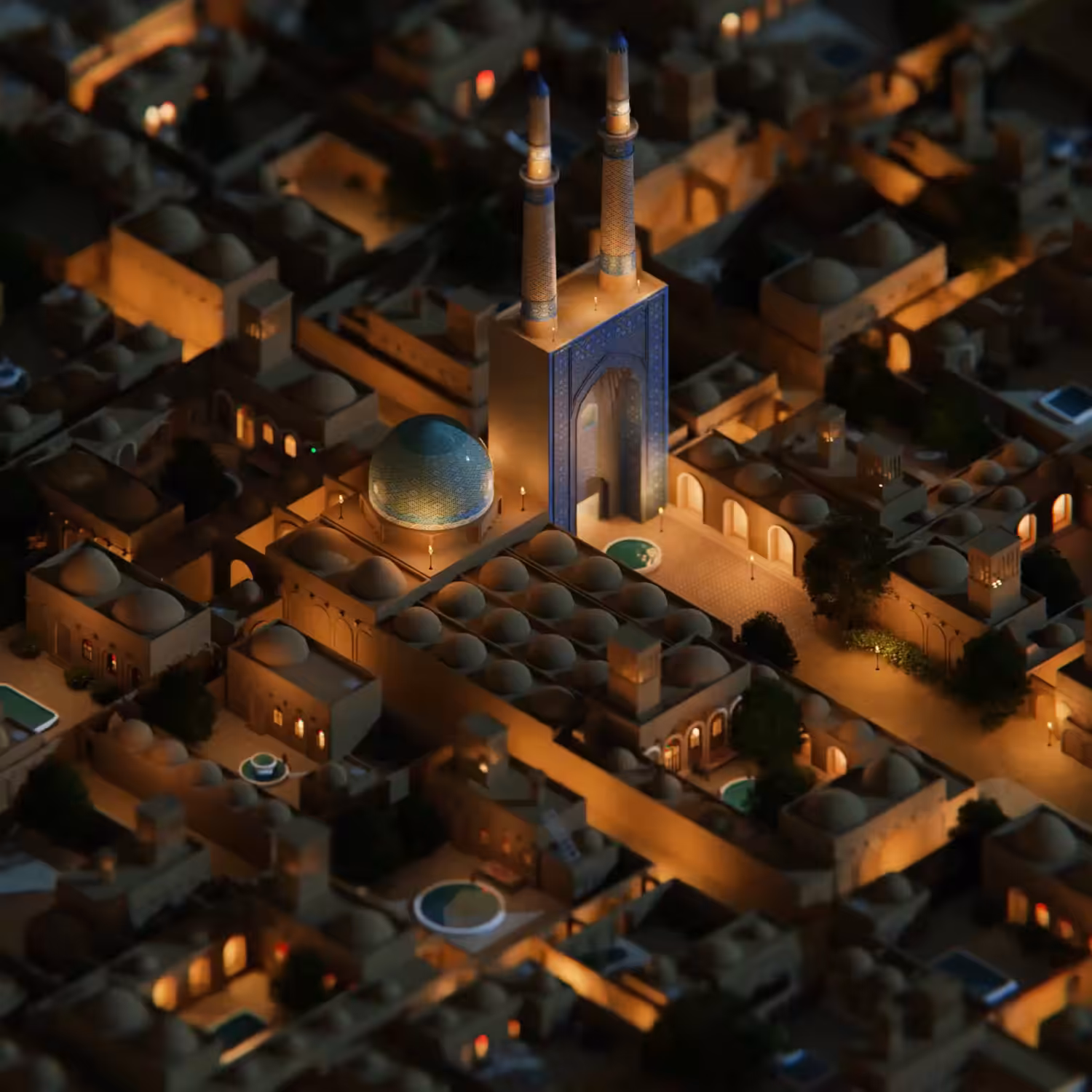 YAZD grand mosque - Night